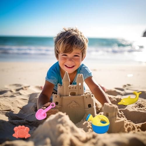 sanvpwsan 8 PCS Beach Toy, Sand Pit Toys with Collapsible Foldable Scrunch Bucket and Spade Beach Set for Kids Toddlers Boys Girls pool & beach toys — view 6