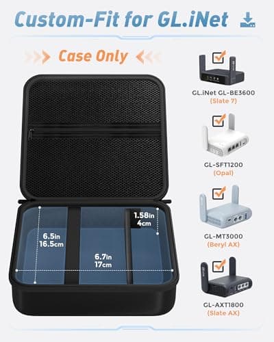ProCase Hard Carrying Case for Glinet Travel Router -Black — view 2