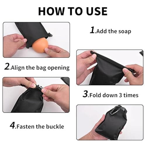 SHYSBV 2 Pack Travel Soap Bag Waterproof Leakproof, Black — view 5