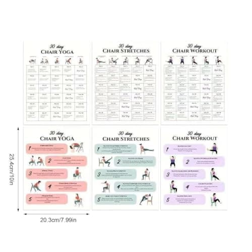 Générique Chair Yoga – 6 Pieces 30-Day Workouts Supplies Exercise Cards Set — view 5