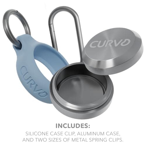 CURVD Premium Carrying Case - Durable Travel Keychain Container, Waterproof Holder for Earplugs, Pills, Coins Compatible with Loop, Eargasm & Vibes, Mini Purse Pill Box Container (Light Blue) — view 2