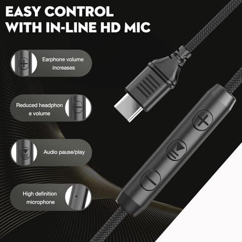 Bywulanda USB C Headphones with Microphone, Wired Over-Ear for School — view 4