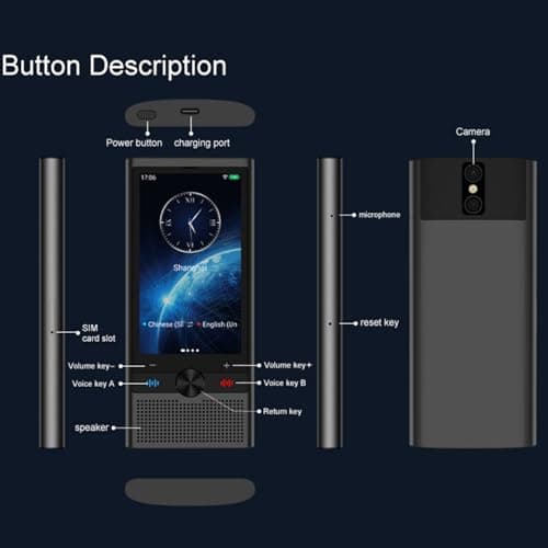 Pissente 138 Languages Translator Device, 3.5in Touch Screen — view 3