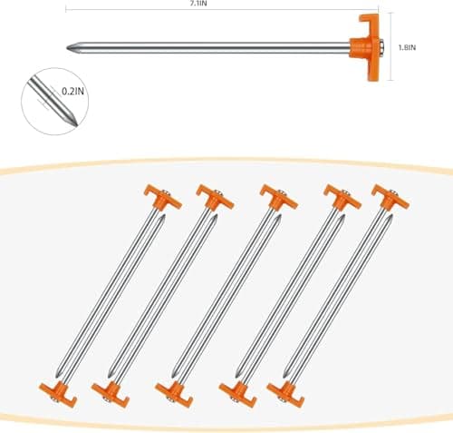 AVOFOREST Heavy Duty Tent Pegs Ground Pegs,Long and Robust Tent Pegs,Metal Camping Pegs For Tent, Awning, Tarpaulin,Normal and Hard Ground (12pcs) — view 2