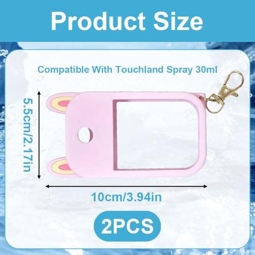 2 Pack Hand Sanitizer Holder – Portable Silicone Hand Sanitizer Case with Keychain for 1 fl oz Spray, Travel & Everyday Carry Sanitizer Accessory, Soft Touch Protective Holder (Pink, Purple) — view 2