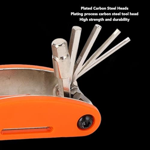 Generic 20 in 1 Bike Multitool, Cycling Multi Tool Kit Portable Integrated Professional for Travel for Camping (Orange) — view 4