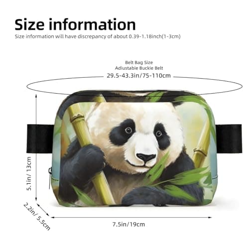 Fanny Pack For Women Men, Bamboo With Panda Everywhere Belt Bag Waterproof Fashion Crossbody Waist Packs With Adjustable Strap Hip Bum Bag For Outdoor Hiking Running Travel — view 2