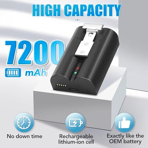 7200mAh Replacement Battery for Ring, 2-Pack Rechargeable Quick Release Battery Pack V4 with Led Displayer Charger Station for Ring-Doorbell Camera 2/3/4, Spotlight and Stick Up Cam — view 2