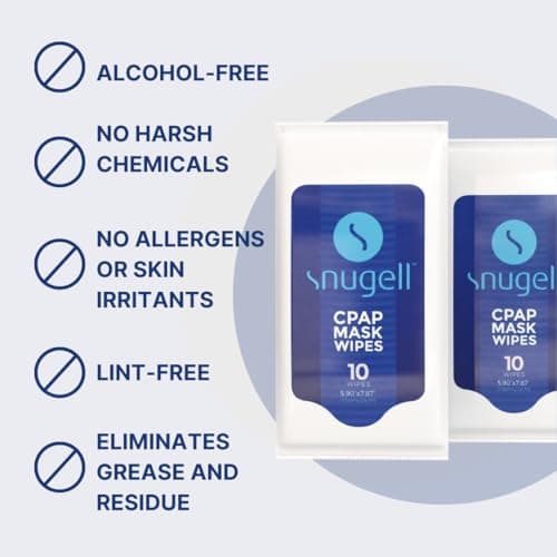 CPAP Mask Wipes by Snugell (12 Pack, 10 sheets/pack) - Perfect for Travel - For Cleaning CPAP Mask and Devices - Unscented 100% Soft Cotton - Skin Safe with Aloe Vera - Fast & Easy Opening Sachets — view 5