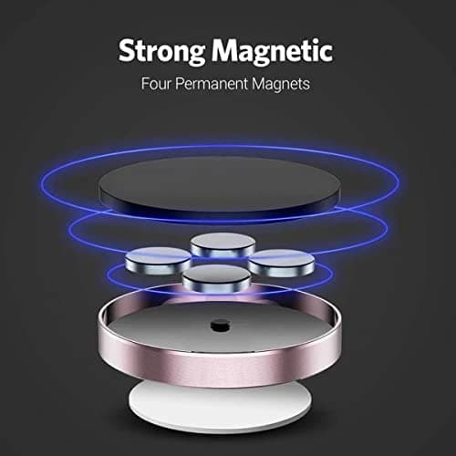 YSJJZRL Magnetic Phone Mount,Dashboard Magnetic Car Holder 360° Rotation Car Mount for All Smartphones (Rose gold) — view 3
