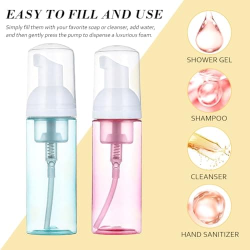 2 Pack 50ml Foaming Pump Bottles, Travel Size Refillable Foam Dispensers — view 5