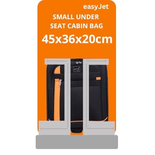 ATX Luggage 45x36x20cm EasyJet | 2 Wheels Under Seat Carry-Ons | Soft Shell Lightweight Cabin Bag | Built-in Combination Lock| Black/Orange | 29 Liter — view 2