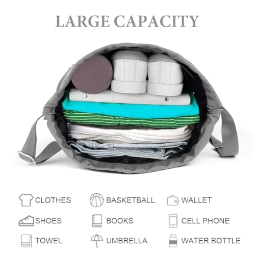 flintronic Drawstring Backpack, Waterproof Sports Backpack, Large Gym Bag With Shoe Compartment and Water Bottle Mesh Pockets, for Sports School Beach Holidays Swimming Travel — view 6