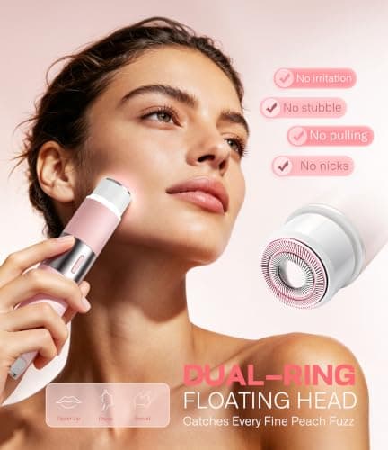Bikini Trimmer Women 2-in-1 Facial Hair Remover for Women,USB-C Razors Woman,Dual Head Shaver Women with Smart Light for Intimate,Lady Shavers for Woman Pubic Hair for Lip Underarm Body,Travel Lock — view 4