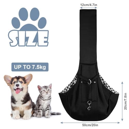 Adiwo Puppy Carrier, Dog Carrier Bag Shoulder Tote, Reversible Hands-free Dog Carry Sling for Small & Medium Dogs & Cats, Soft & Comfortable, for Outdoor Walking, Travel, Shopping — view 2