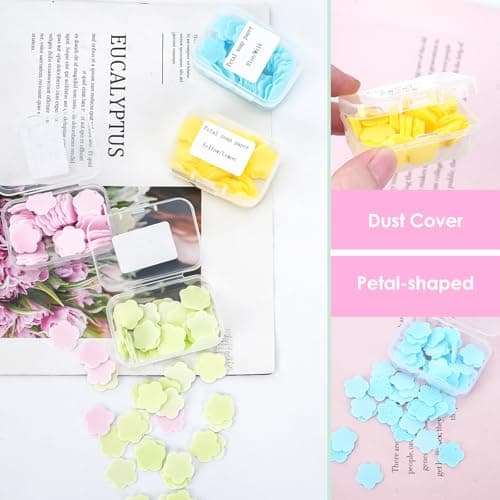 CXRYLZ-FUR 12Box (720sheets) Travel Soap Sheets, Portable Mini Scented Soap Paper with Storage Box,Disposable Hand Washing Paper Soap for Home Travel Camping Hiking (4 Fragrances Mix) — view 3