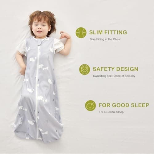 Nivolltha 2 Pack Baby Sleeping Bag 1 TOG Cotton Foliage & Bear L — view 2