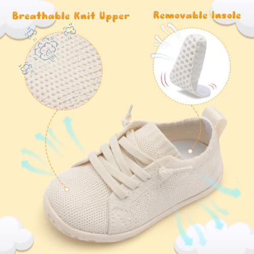 JIASUQI Baby Barefoot Shoes Boys Girls Toddler Slip On Soft Sock Shoe,Beige131,12-18Months — view 4