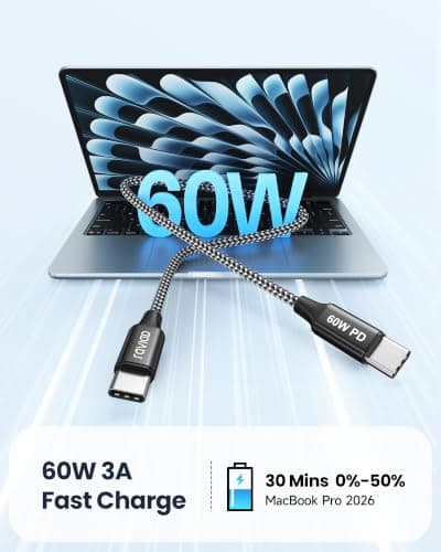 RAVIAD USB C to USB C Cable Charger 60W 4-Pack [0.5/1/1/2M] USBC to USBC — view 2