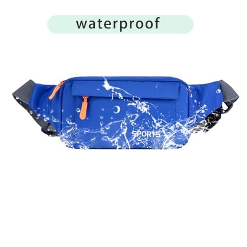 Bumbag Waist Fanny Pack Running Belt for Men Ladies，Against Theft Money Belt for Outdoors Workout Hiking Traveling Gifts for Men Women(Blue) — view 6