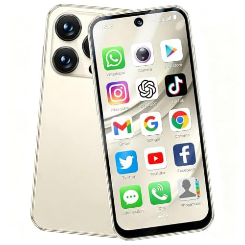 Longben Mini Unlocked Smartphone, Android 12.0 Small Phone, 3.88", 4G Dual SIM, 1950mAh, Face ID GPS WiFi OTG, Beige 3+32GB