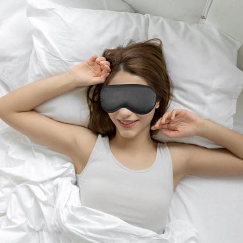 Silk Sleep Mask, Eye Mask Made of Real Natural Pure Silk with Adjustable Strap, Eye Mask for Sleeping, Blackout Sleeping Mask for Travel, Home, Office — view 3