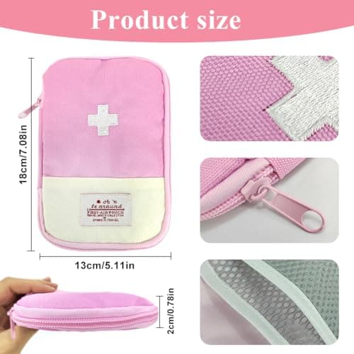 EQLEF Travel Mini First Aid Kit Bag - Pink — view 6