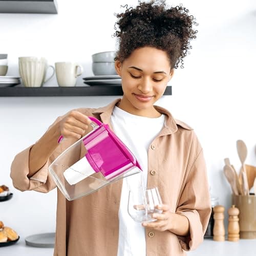 AQUAPHOR Bundle – 2.9L Smile Pink Water Filter Jug with A5 Filter (Magnesium added) + 500ml City Filter Water Bottle Pink | Reduces Limescale, Chlorine, Microplastics and PFAS | BPA-Free — view 5