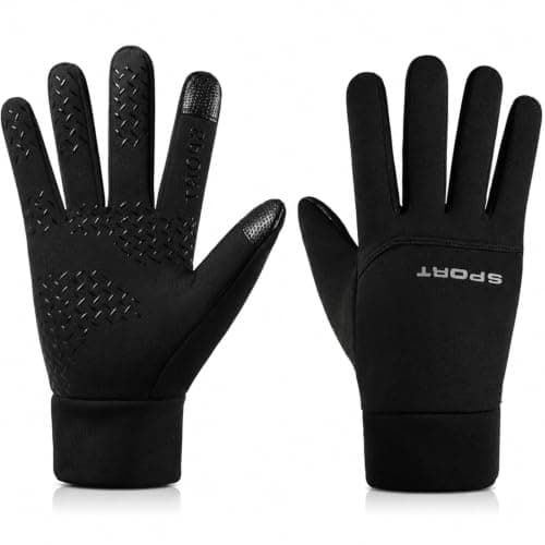 JRTEAY Cycling Gloves, Winter Thermal Gloves, Thermal Cycling Glovees for Men Women, Waterproof Touchscreen Winter Glovess, Windproof Full Finger Ski Running Driving Glovess