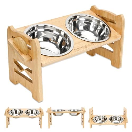 Raised dog Bowls 6 Level Adjustable,2 Stainless Steel Bowls,For Small dog