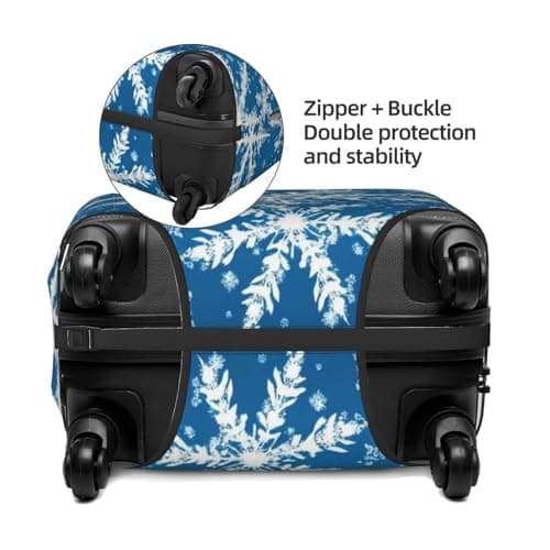 MXZERFKGLA Luggage Cover Elastic Anti-Scratch Suitcase Protector Washable Luggage Sleeve Winter Snowflake Suitcase Cover Protector Fit 65-95 CM Suitcases Travel Accessories XL — view 4