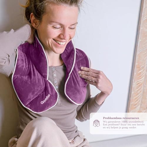 Qomfor - Microwavable Wheat Bag - Maroon Purple, Lavender Scent - 1.5kg Weighted Neck/Shoulder Wrap - Heating Pad - Hot/Cold Therapy, Stress Relief, Arthritis Pain, Muscle Tension, Headache — view 6