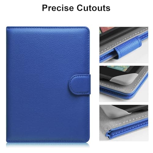 HoYiXi Universal Case for 6-6.8 inch E-Book Reader Compatible with 6.8" Kindle Paperwhite/6" All-new Kindle 2022&2019/Kobo Clara HD/Kobo Clara 2E,6" EReader Protective cover Built-in pocket,blue — view 5