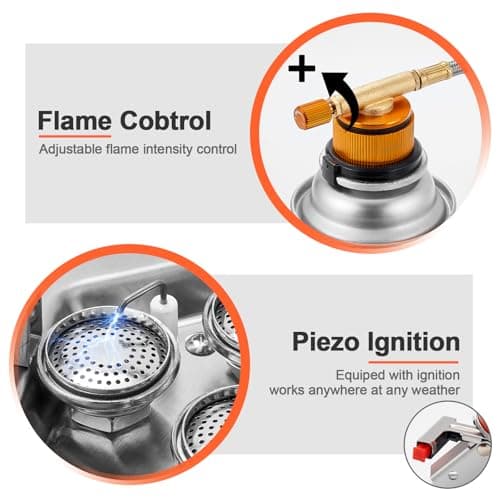 Odoland 4000W Camping Stove, Windproof Adjustable Lightweight Backpacking Gas Stoves, Portable Camp Propane Burner with EVA Box for Outdoor Camping Hiking — view 3