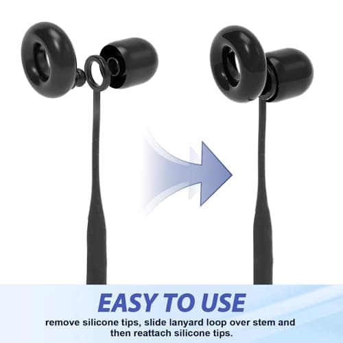 Ptwola 1 Pcs Earplug Lanyard Magnetic Tug-Resistant Safety Earplugs Cord Silicone Removable Ear Plugs Link Cord Flexible Headphones Anti-Lost Sports Lanyard Accessories (Black, 62.5cm/24.6 inches) — view 5