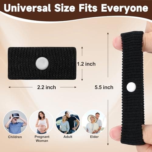 Travel Sickness Bands Pregnancy Nausea Relief Morning Sickness Relief Sea Sickness Acupressure Nausea Relief Band Motion Sickness Bracelets for Cruise-Black+Light Brown+Camel-3 Pairs — view 4
