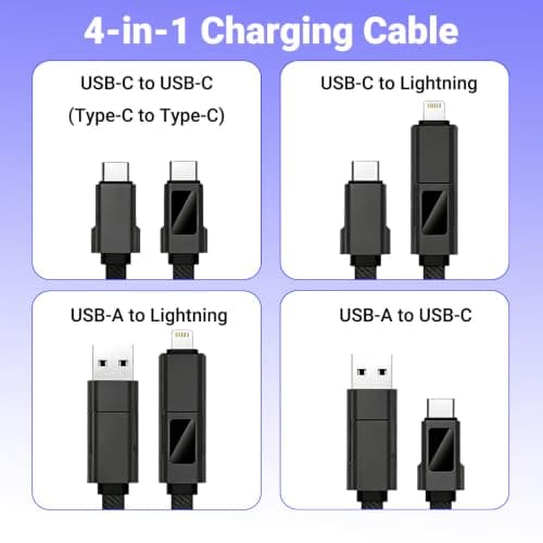 FzailproH 4-in-1 Digital Display Keychain Charging Cable, Fast Charge, 0.2M — view 2