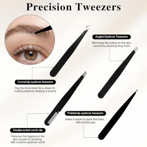 12Pcs Eyebrow Razor Kit, Professional Eye Brow Shaper Kit for Women, Black — view 6