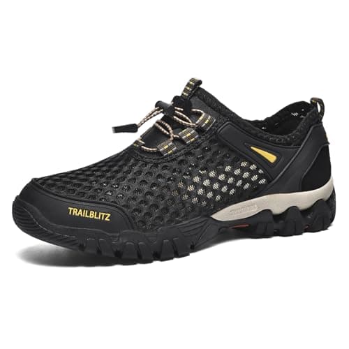 TRAILBLITZ Water Shoes Mens Aqua Beach Swim Shoes for Swimming Pool,Black 9