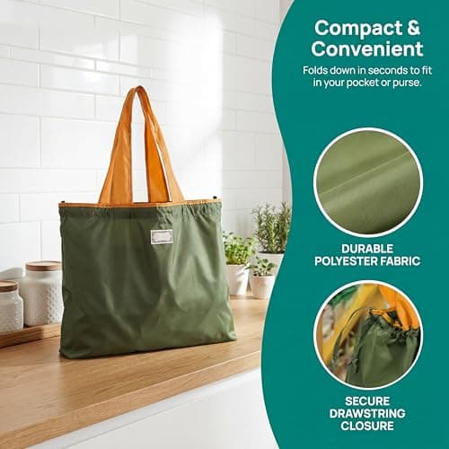 Covzoe 4 Pack Reusable Shopping Bags with Handles — view 5