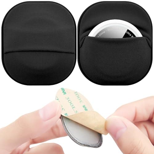 2 Pack for Airtag & Moto Tag Sticker Adhesive Mount, for Airtag Fabric Holder Case with 3M Adhesive Stick on Wallet/TV Remote/Car/Luggage/Bags/Drones, Full Protective Cover for Air Tags, Lightweight
