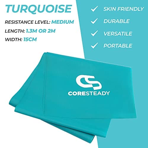 Coresteady Resistance Band For Men & Women - Exercise Band to Build Strength, Flexibility, Muscle & Tone - For Fitness, Stretching, Pilates, Physio & Yoga - With Exercise e-Guide — view 4