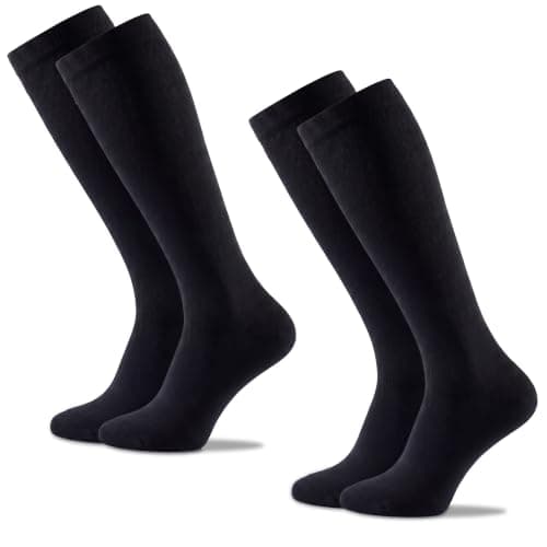 2 Pairs Compression Socks for Men Women 15–20 mmHg Flight Socks