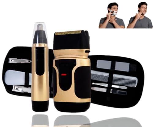 RETROYEARS Gold Edition Power Touch Shaver and Trimmer Plus Gents Toiletry Bag and Grooming Set — view 4