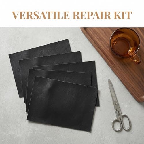 Novocloud 6 Pieces Premium Leather Repair Kit Self Adhesive, 20x30cm Faux Leather Patches for Sofas, Car Seats, Furniture Waterproof Vinyl Repair Tape — view 5