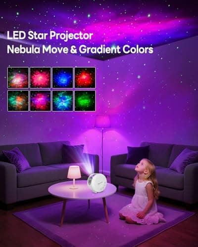 MYSTILUCK Galaxy Star Projector Night Light, Multiple Light Modes - Mini — view 2
