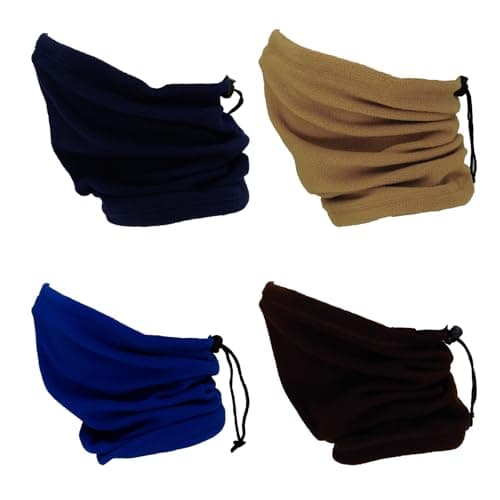 SMEHCF 4 Multipurpose Neck Gaiter Neck Warmer Scarf Face Half Mask for Women Men Skiing Fishing Hiking Cycling Motorcycle Breathable Washable Wind-poof Khaki Royal Blue Coffee Navy Blue — view 4