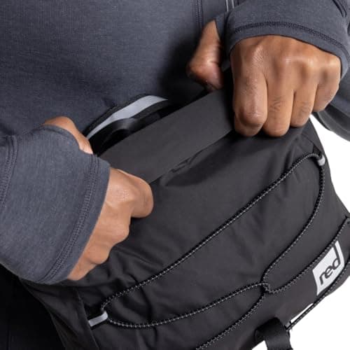 Red Original Unisex PFC-Free Waterproof Cross Body Bag - Lightweight, 100% Recycled Fabric, Practical Storage for all Weather, Walking, Boating, Cycling, Hiking, Camping, Beach (Obsidian Black, 7L) — view 2