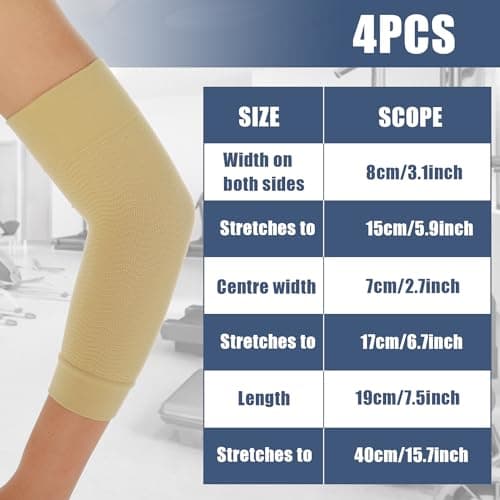 ASTER 2 Pair Arm Sleeves - Compression Sleeves for Lymphedema, Varicose Veins, Swelling, Injury & Sports (Beige) — view 3