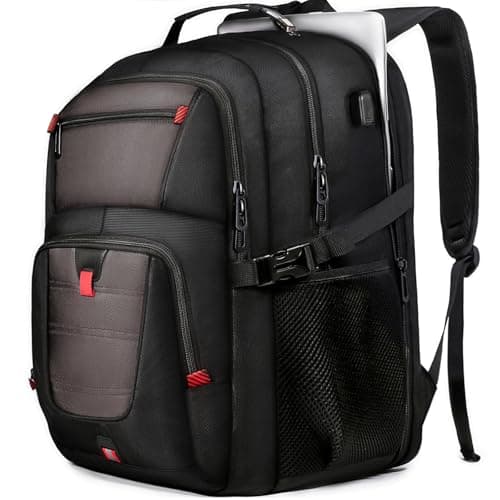 Z-MGKISS Large Travel Laptop Backpack, Anti-Theft 17.3" Laptop Rucksack with USB, TSA-Friendly Work & Travel Bag for Men Women, Grey